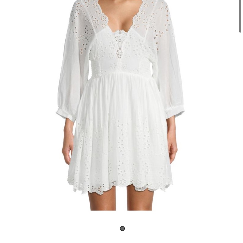Free People White Eyelet Mini Dress
